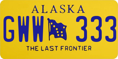 AK license plate GWW333