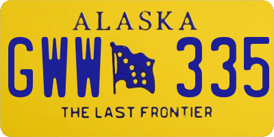 AK license plate GWW335