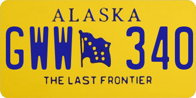 AK license plate GWW340