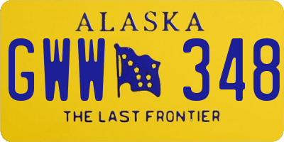 AK license plate GWW348