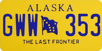 AK license plate GWW353