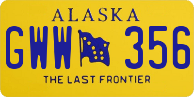 AK license plate GWW356