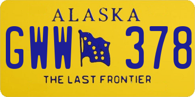 AK license plate GWW378