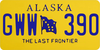 AK license plate GWW390