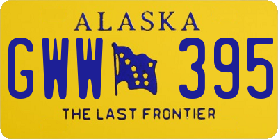 AK license plate GWW395