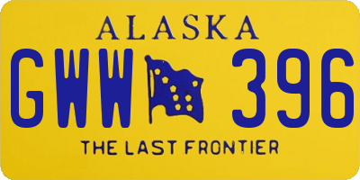 AK license plate GWW396