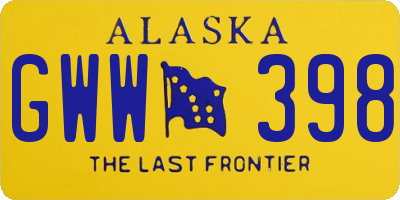 AK license plate GWW398