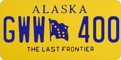 AK license plate GWW400