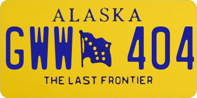AK license plate GWW404