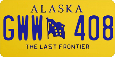 AK license plate GWW408