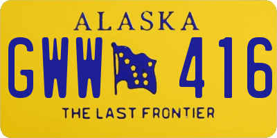 AK license plate GWW416
