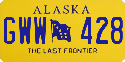 AK license plate GWW428