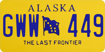 AK license plate GWW449