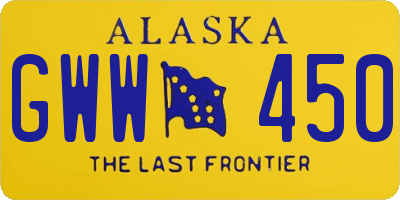 AK license plate GWW450