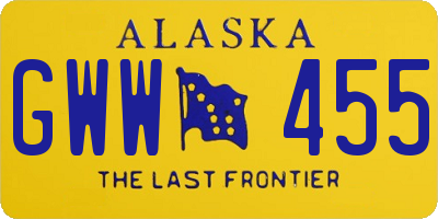 AK license plate GWW455