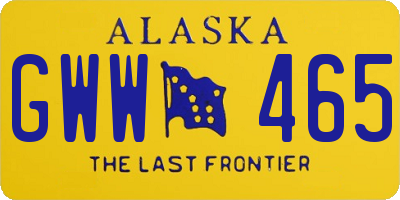 AK license plate GWW465