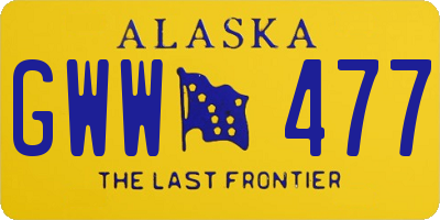 AK license plate GWW477
