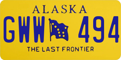 AK license plate GWW494