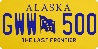 AK license plate GWW500