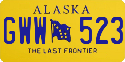 AK license plate GWW523