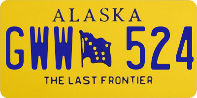 AK license plate GWW524