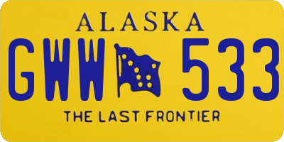 AK license plate GWW533