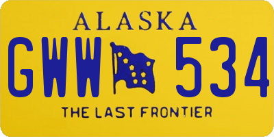 AK license plate GWW534