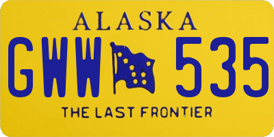 AK license plate GWW535