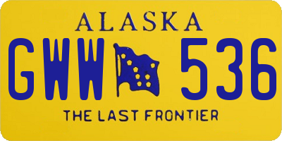 AK license plate GWW536