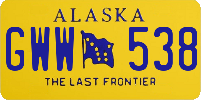 AK license plate GWW538