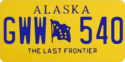 AK license plate GWW540
