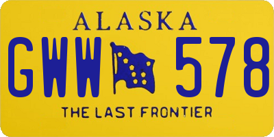 AK license plate GWW578