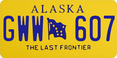 AK license plate GWW607