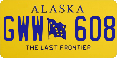 AK license plate GWW608