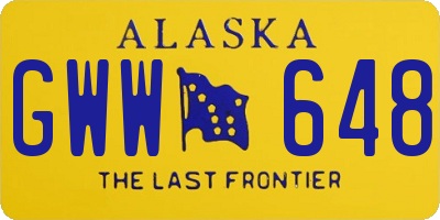 AK license plate GWW648