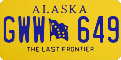 AK license plate GWW649