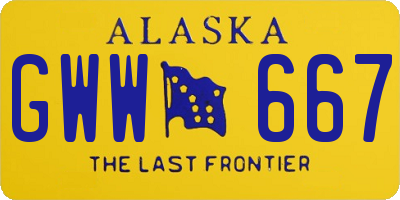 AK license plate GWW667