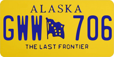 AK license plate GWW706