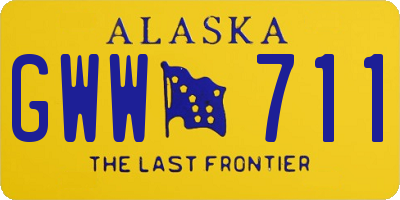 AK license plate GWW711