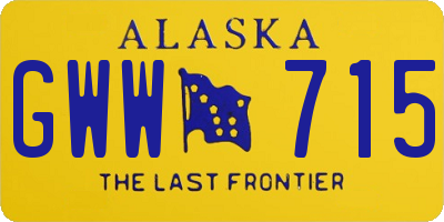 AK license plate GWW715