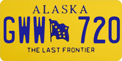 AK license plate GWW720