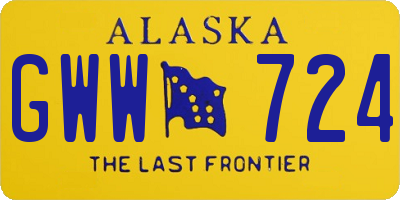 AK license plate GWW724