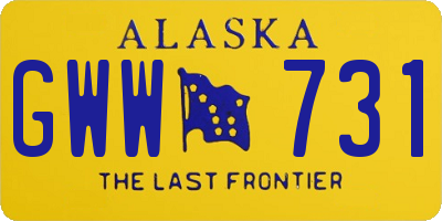 AK license plate GWW731