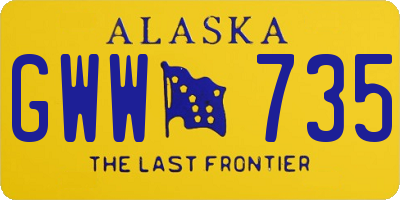 AK license plate GWW735