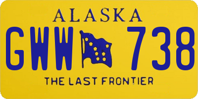 AK license plate GWW738