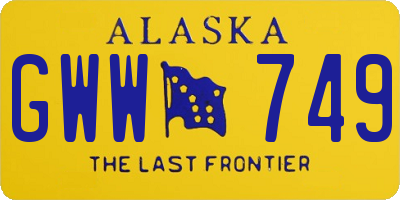 AK license plate GWW749