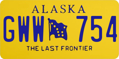 AK license plate GWW754