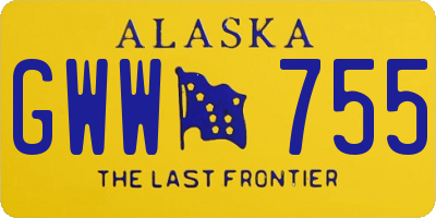 AK license plate GWW755