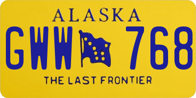 AK license plate GWW768