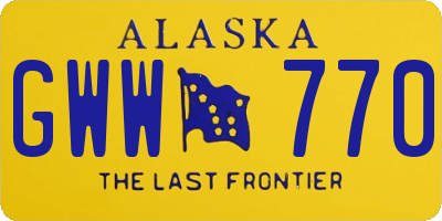 AK license plate GWW770